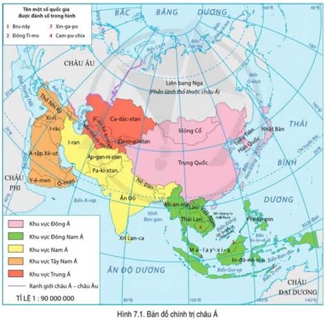 bản đồ khu vực châu á